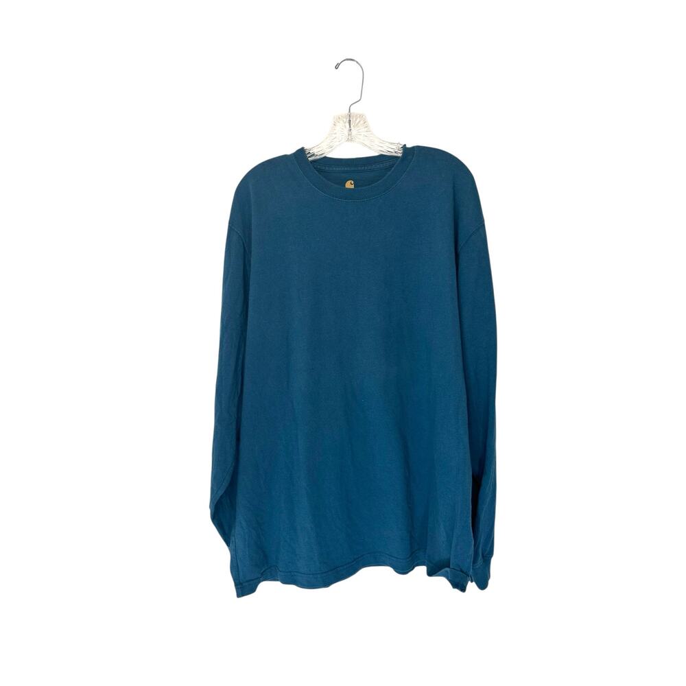 Carhartt Men's‎ Shirt Casual Basic Long Sleeve Blue Original Fit Crewneck Large